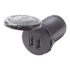 BLUE SEA Str&#248;muttak 2 x USB rund 4,8A - 12V