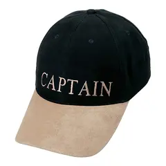 Crew Caps - Kaptein &quot;Captain&quot; Marinebl&#229; med beige skjerm