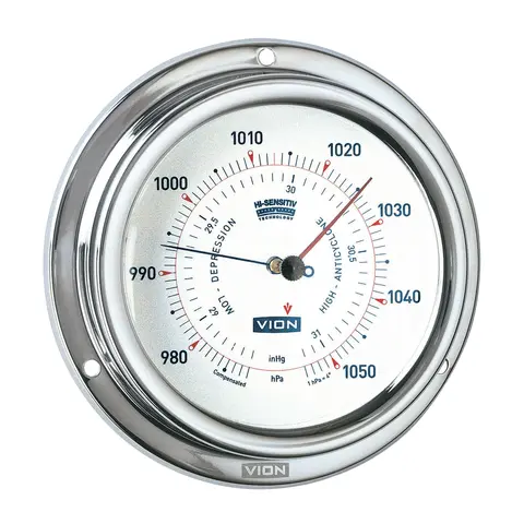 VION Barometer -&#160; &#216;127mm polert rustfritt st&#229;l