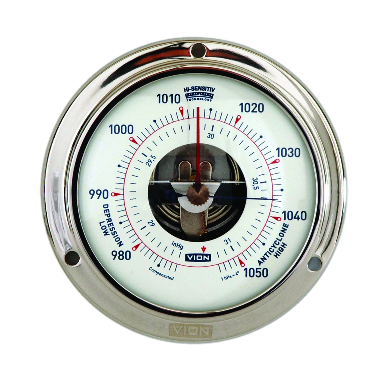 VION Barometer  - Ø97mm polert rustfritt stål