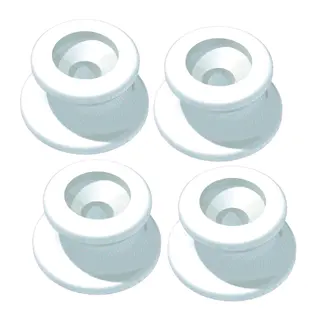 Kalesjefeste hvit inkl skruer pp, 4-pk