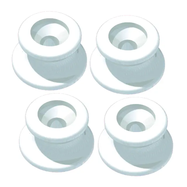 Kalesjefeste hvit inkl skruer pp, 4-pk 