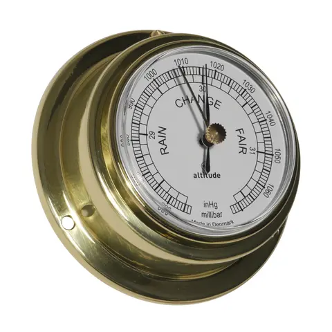 Barometer - Ø97mm blankpolert messing