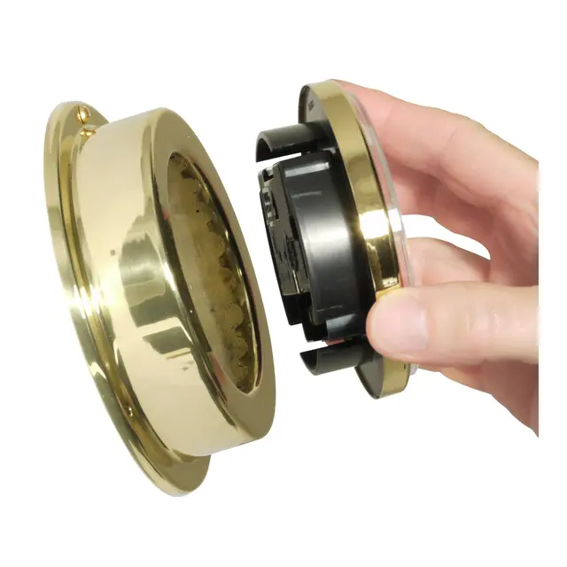 Barometer - Ø97mm blankpolert messing 