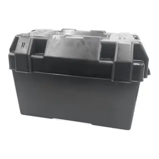 TREM Batterikasse - Stor m/ lokk og rem Sort - 410x200x250mm
