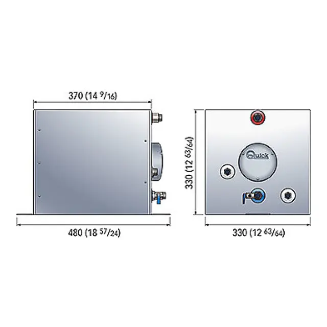 QUICK Varmtvannsbereder 16l Rektanulær 