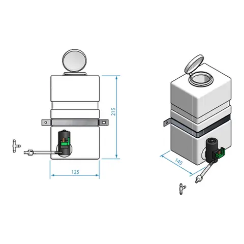 ROCA Spyletank for vindusviskere 12v m/pumpe 