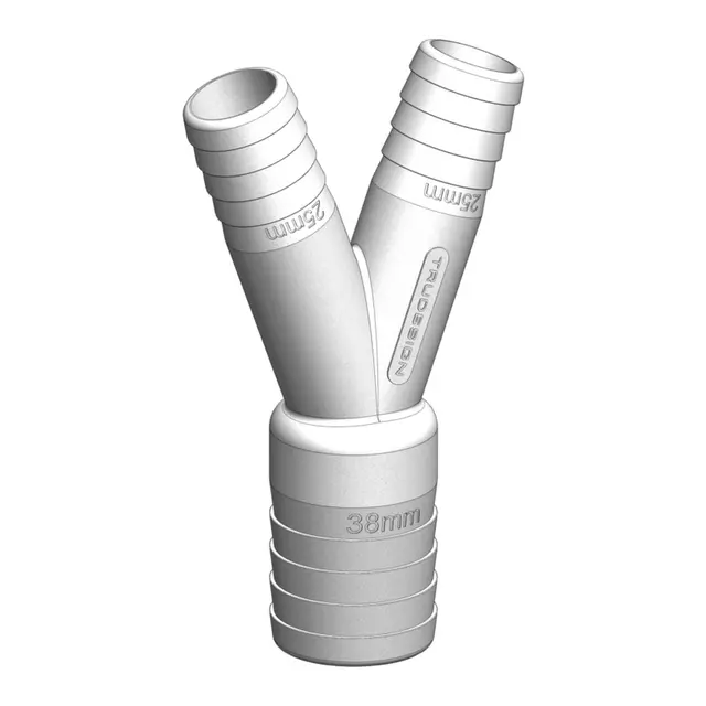 TRUDESIGN Y-stykke - 25-25-38 mm 90618 - Hvit 