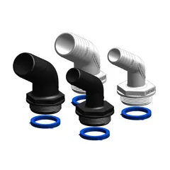 TRUDESIGN Slangekobling 90&#176; / 120&#176;- Hvit Passer til Y-ventil 127082 og 127083.