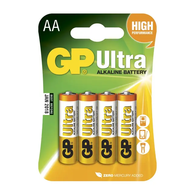 GP Ultra Batteri AA, 4pk Alkaline 