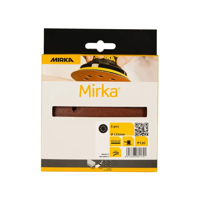 MIRKA Sliperondell - 125mm - P40 5 stk - 8H 