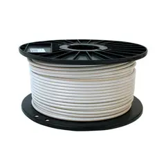 Rekkeline - &#216;6mm hvit PVC belagt meter - &#216;4mm 19-tr&#229;d rustfri iwirekjerne