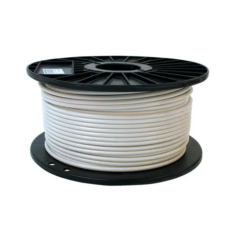 Rekkeline - Ø6mm hvit PVC belagt meter - Ø4mm 19-tråd rustfri wirekjerne
