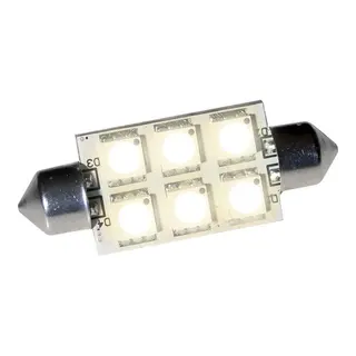 BÅTSYSTEM LED Lanternepære, 42mm 6x SMD, 8-30V, 1,3W, 3200K (varmhvit)