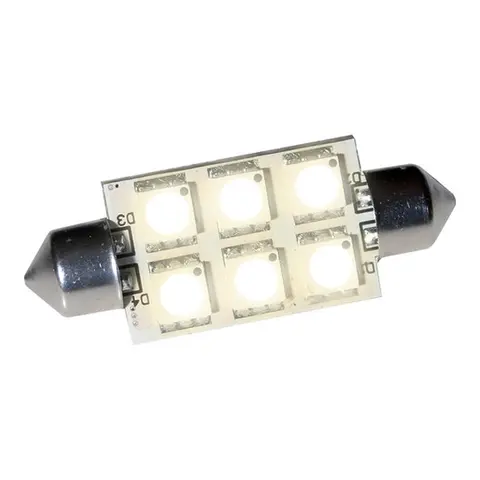 BÅTSYSTEM LED Lanternepære, 42mm 6x SMD, 8-30V, 1,3W, 3200K (varmhvit)