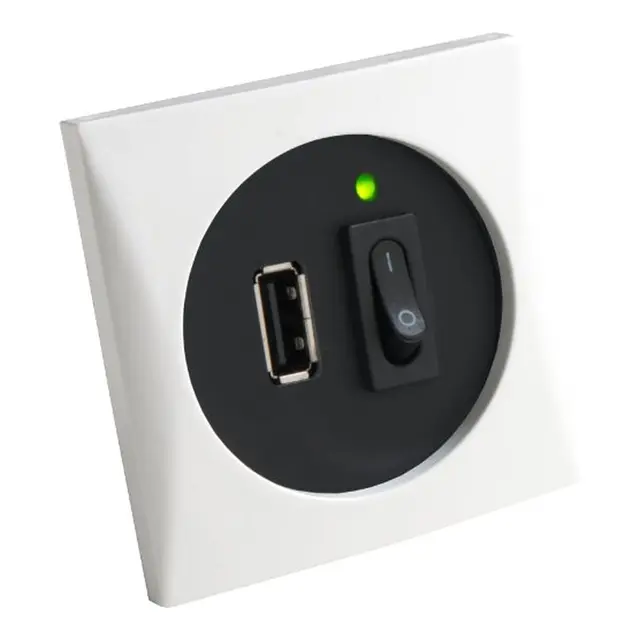 FRILIGHT USB Veggkontakt, Krom 12-24V inn, 5V/1A ut (kun for strøm) 