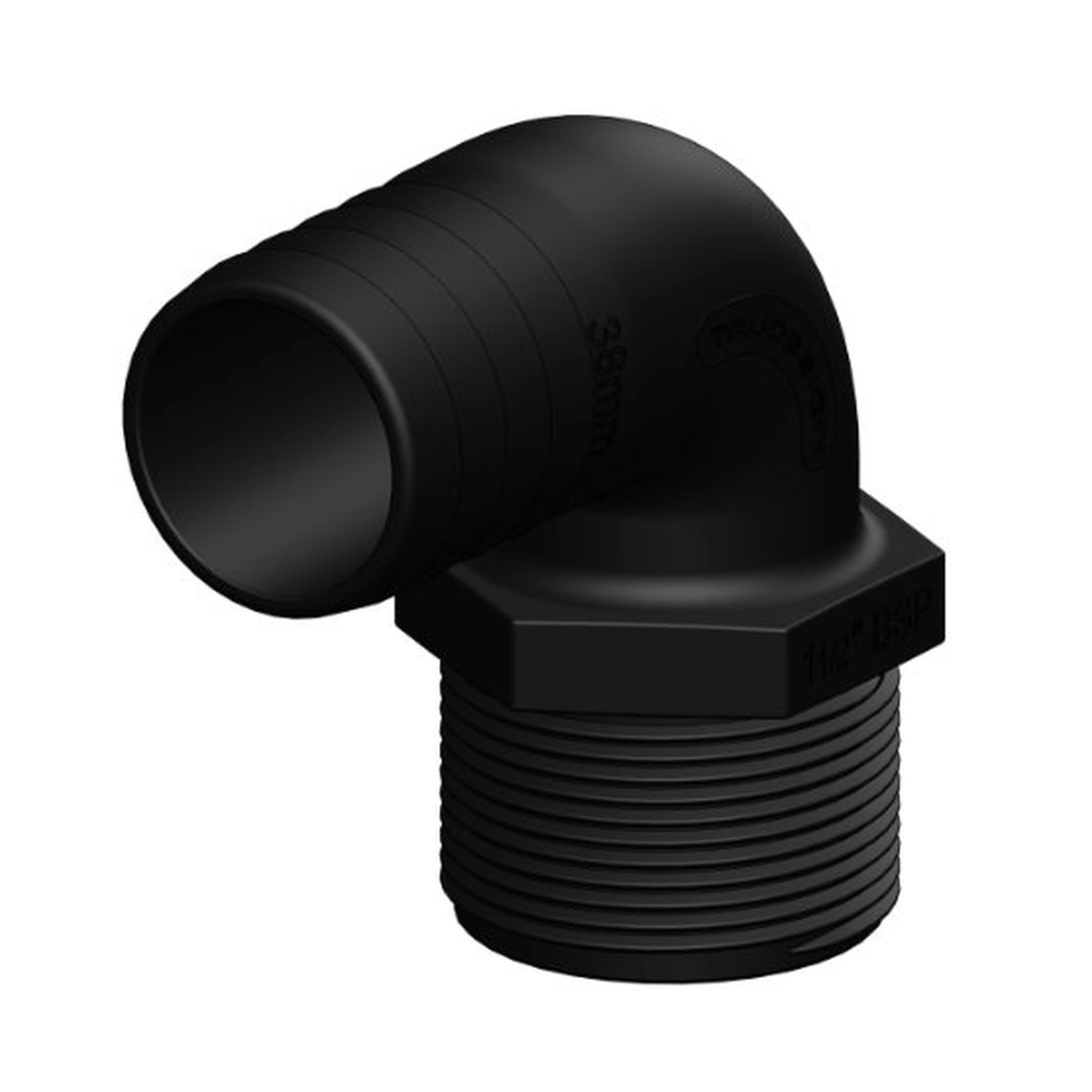 TRUDESIGN Slangekobling 1" Ø25mm 90° Han 90567 - Sort