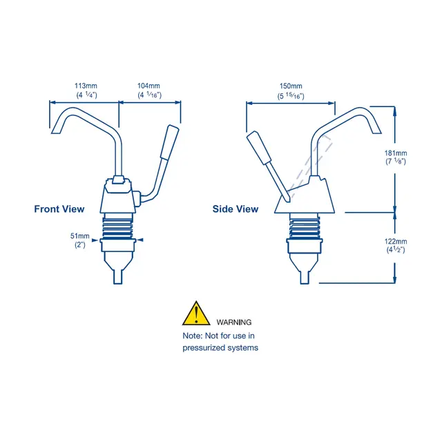 WHALE Kran m/håndpumpe "Flipper", MK4 7l/min - vendbar pipe - # GP0418 