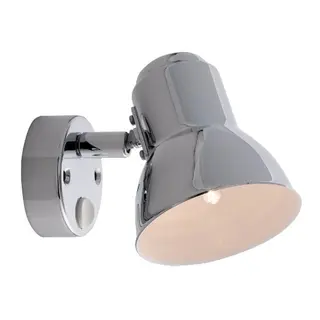 FRILIGHT Vegglampe &quot;Classic&quot;, Krom m/bryter, inkl. G4/12V halogenp&#230;re 10W