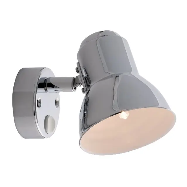 FRILIGHT Vegglampe "Classic", Krom m/bryter, inkl. G4/12V halogenpære 10W 