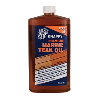 SNAPPY Premium Teakoil - 950ml Anbefalt som Flaske3 med &quot;Teak Care Kit&quot;