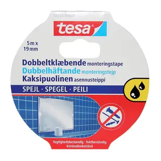 TESA TAPES Monteringstape 19mm x 5m Dobbeltsidig