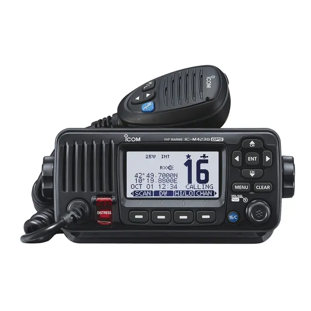 ICOM  IC-M423GE Stasjonær VHF m/ DSC & innebygget GPS - Sort 