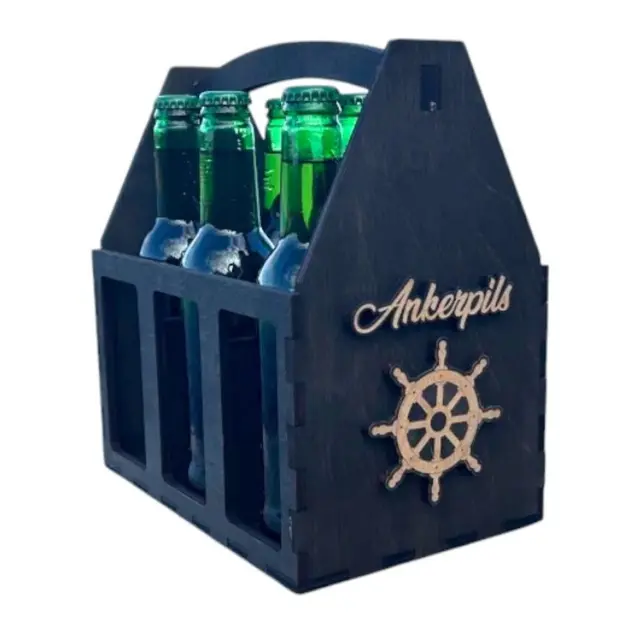 Ølkasse - Ankerpils håndlaget m/ rattsymbol 