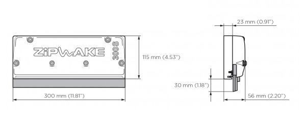 Interceptor ZIPWAKE trimplan kit KB300S 2x30cm komplett for båtbredde ca 2m 2011145