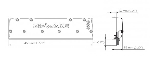 Interceptor ZIPWAKE trimplan kit KB450S 2x45cm komplett for båtbredde ca 25m ZIP2011146