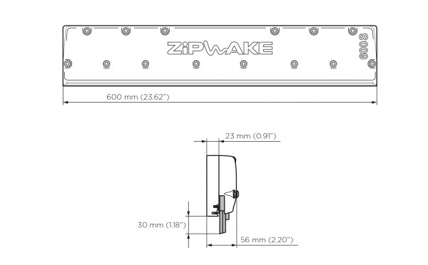 Interceptor ZIPWAKE trimplan kit KB600S 2x60cm komplett for båtbredde ca 35m 2011147