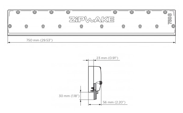 Interceptor ZIPWAKE trimplan kit KB750S 2x75cm komplett for båtbredde ca 35m 2011148