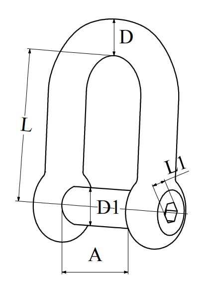 Ankersjakkel 316 Ø 5mm bolt 10mm åpning S0126A000560