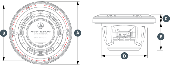 JL Audio M6650XCGwGw Marine høyttaler 65 coax klassisk grill hvit 710