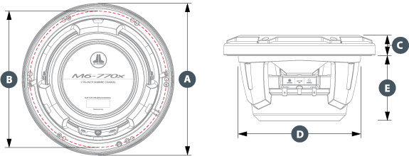 JL Audio M6770xcgwgw Marine hxyttaler 77 coax hvit klassisk grill 710