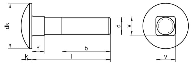 Maskinskruer Låsebolt 2 pk M12 x 80mm A4 syrefast bolt 60312802