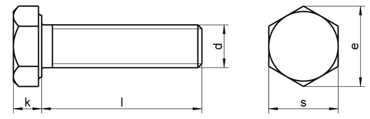 Maskinskruer SS A4 Sekskantbolt 2 pk M12x120mm Syrefast bolt 2181