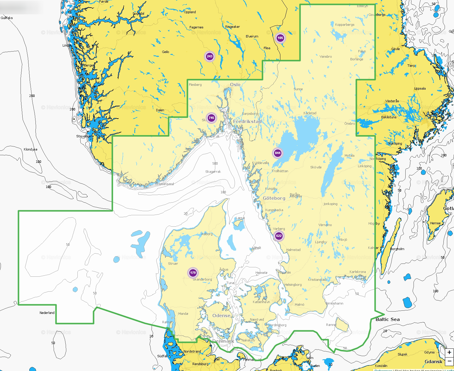 Navionics Sjøkart for kartplottere NAEU042R Oslo Flekkefjord Ystad MSDEU042R