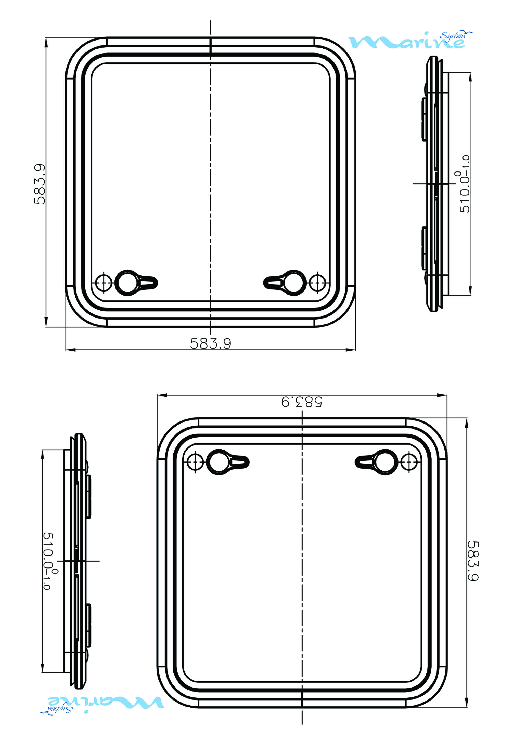 Dekksluke MS alu 510 x mm 1015827