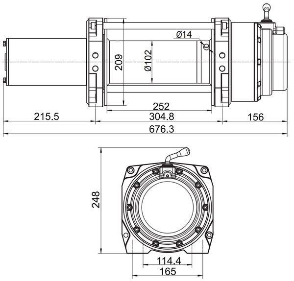 Tilhengervinsj elektrisk ROCK 12V Rh15000 6804kg 1028619