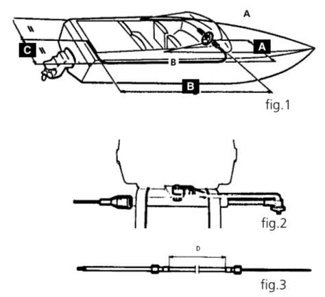 Styrekabel M58 9 fot 275cm motorer 50hk 1002859