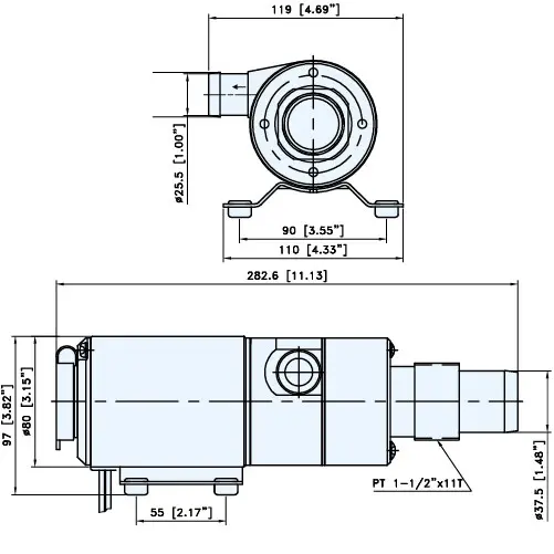 Septikpumpe TMC 12V selvsugende Kvernpumpe 40lmin TMC06205 1006212