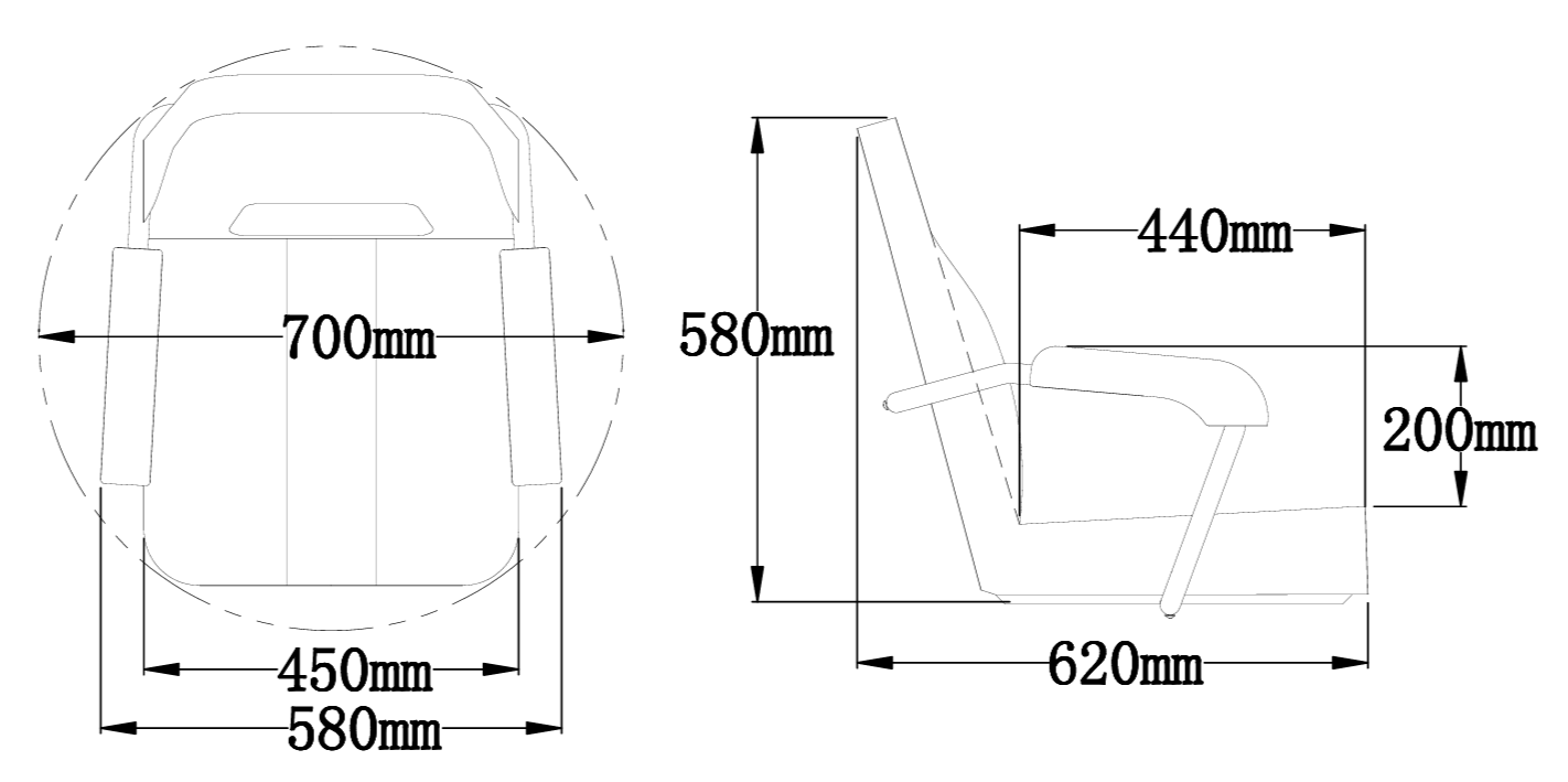 Båtstoler MARINVENT Båtstol Cruiser 58 Sort karbon Marine vinyl 1044304