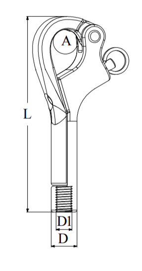 Terminaler Gate Hook pelikankrok med gjenger M8 2640008