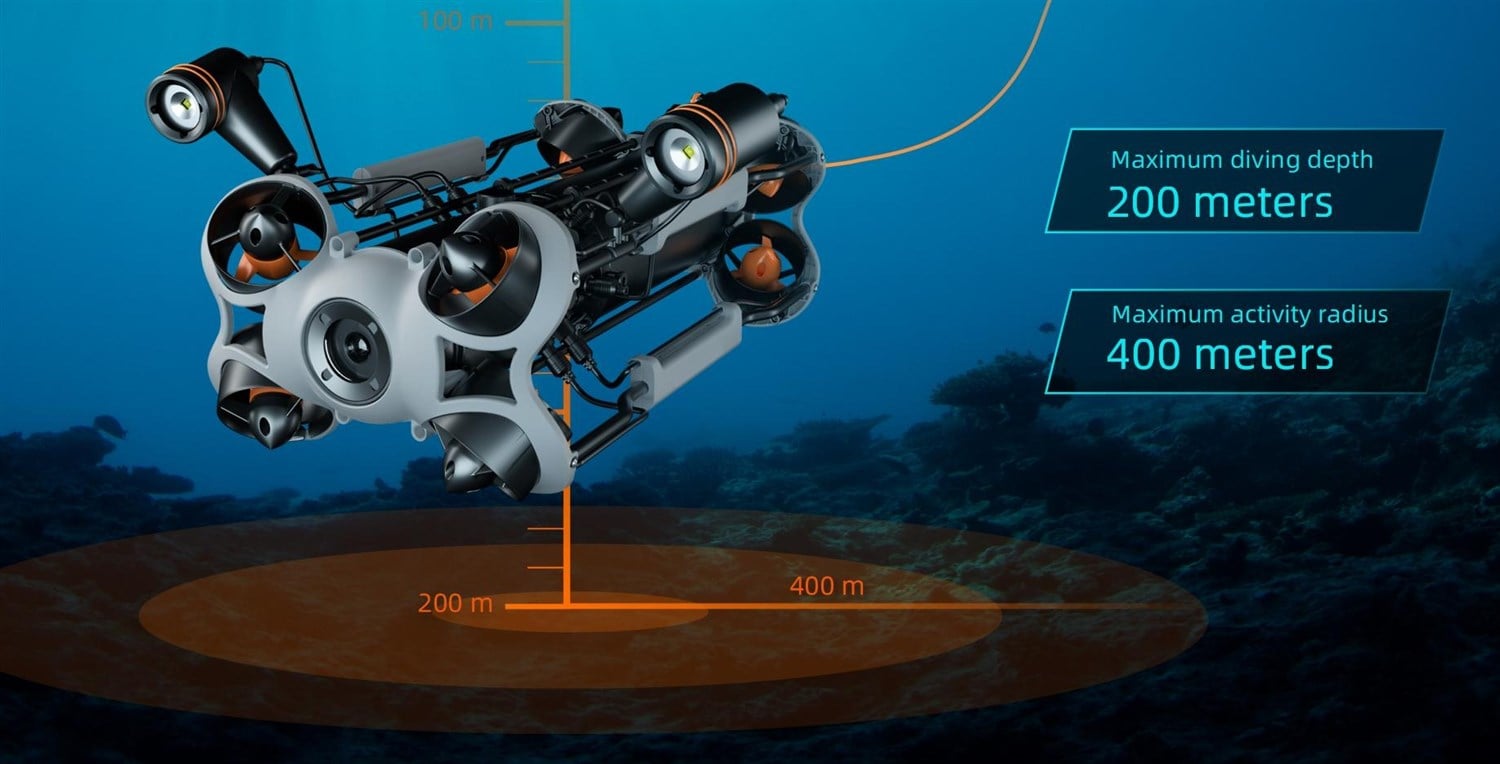 Undervannsdrone ROV Proff CHASING M2 Pro Max 200m dybde 4K video 400m rekkevidde 119679