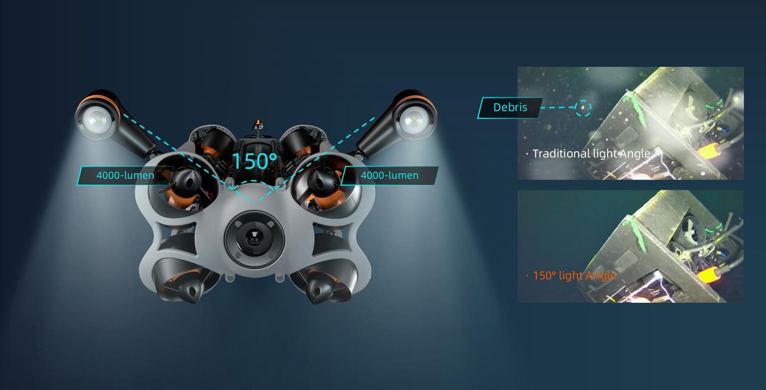 Undervannsdrone ROV Proff CHASING M2 Pro Max 200m dybde 4K video 400m rekkevidde 119679