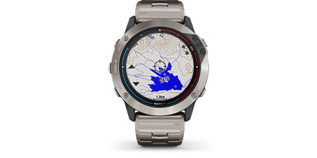 Seilklokke GARMIN Quatix 6x Solar Titanium band GPS Bluechart g3 puls 0100215731