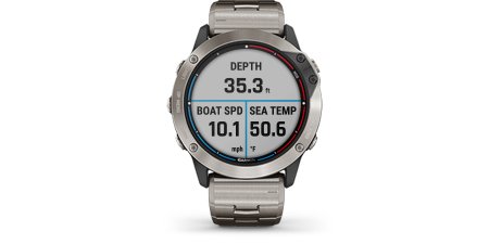 Seilklokke GARMIN Quatix 6 Safirglass Cyan silikon klokkerem 0100215895