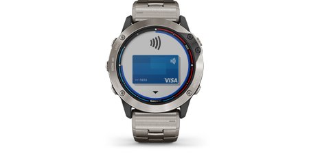 Seilklokke GARMIN Quatix 6 Safirglass Cyan silikon klokkerem 0100215895