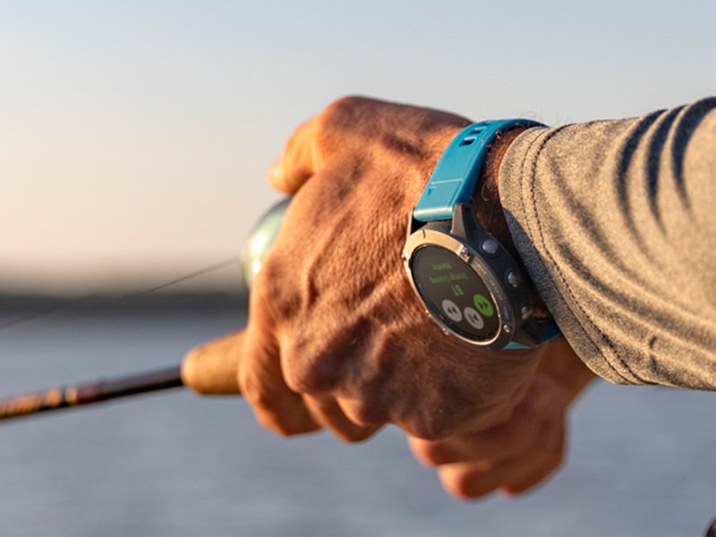 Seilklokke GARMIN Quatix 6 Safirglass Cyan silikon klokkerem 0100215895